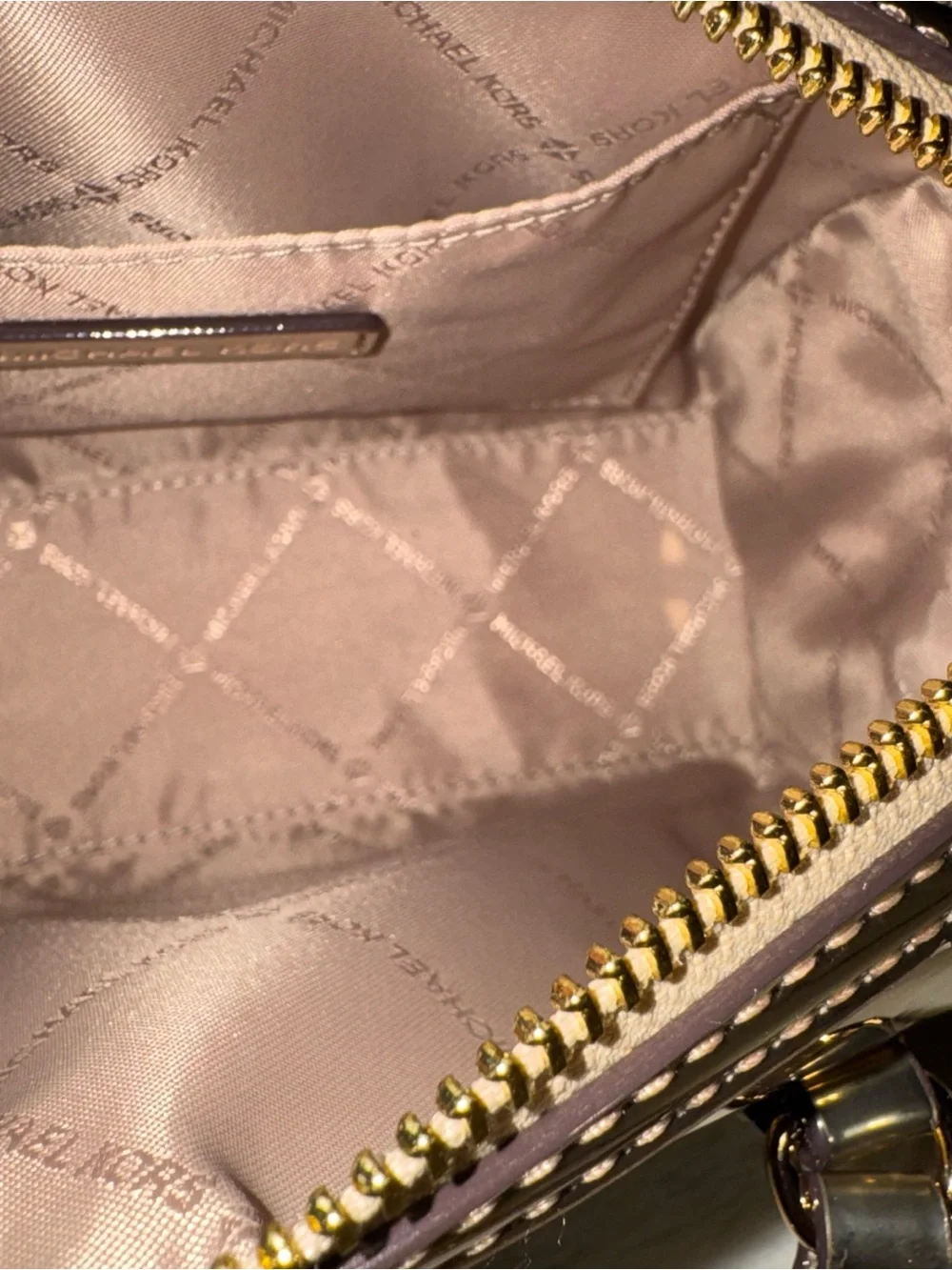 Michael Kors Metallic Gold Dome Satchel Crossbody Bag